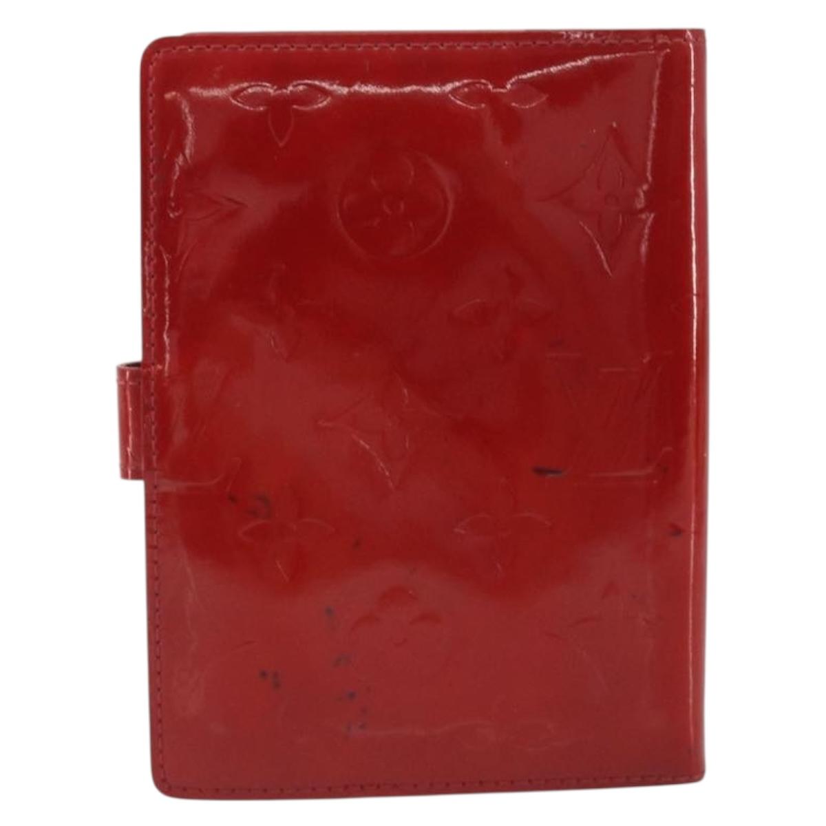 LOUIS VUITTON Monogram Vernis Agenda PM Planner Cover Red R21016 LV Auth bs36647