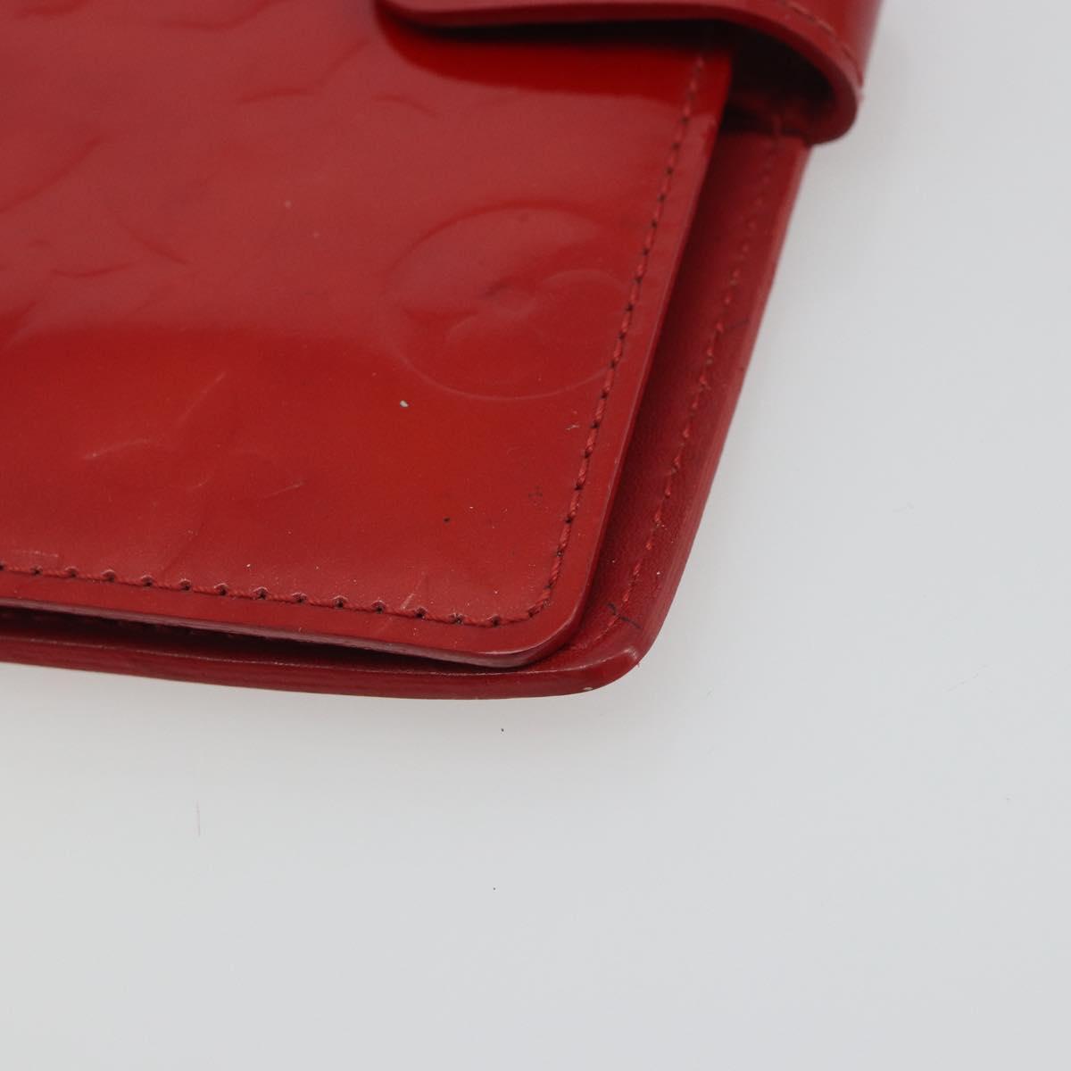 LOUIS VUITTON Monogram Vernis Agenda PM Planner Cover Red R21016 LV Auth bs36647