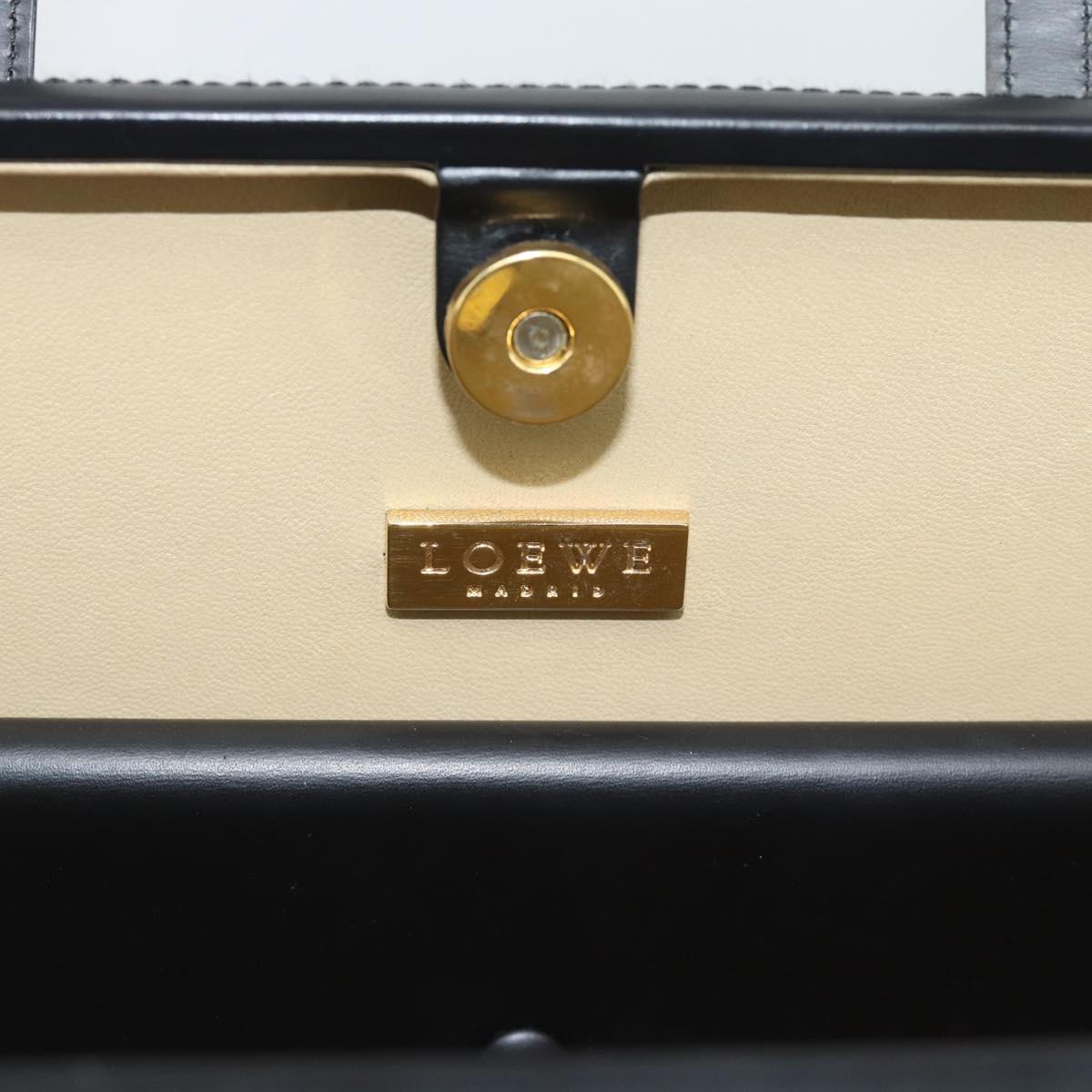 LOEWE Hand Bag Leather Black Auth bs36651