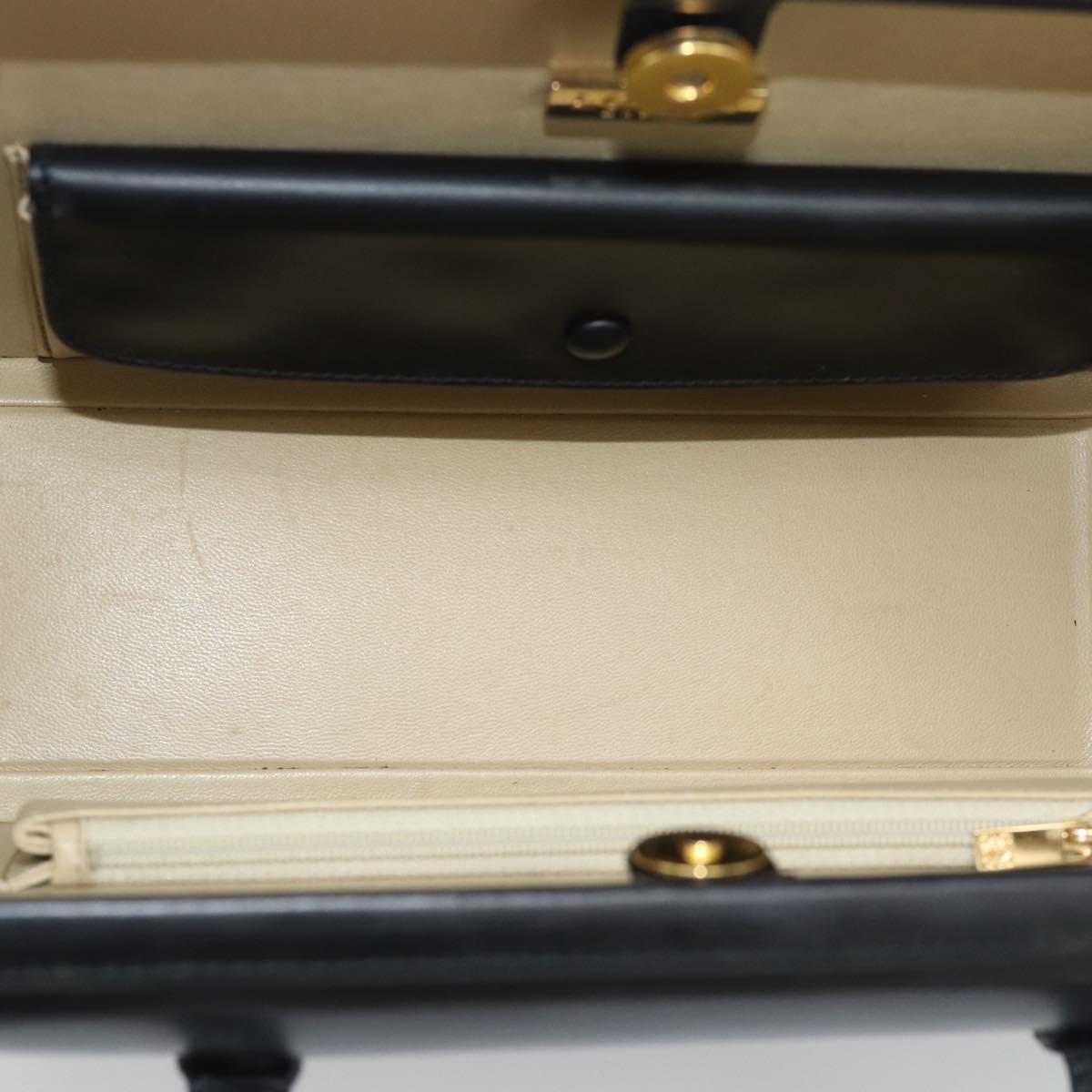 LOEWE Hand Bag Leather Black Auth bs36651
