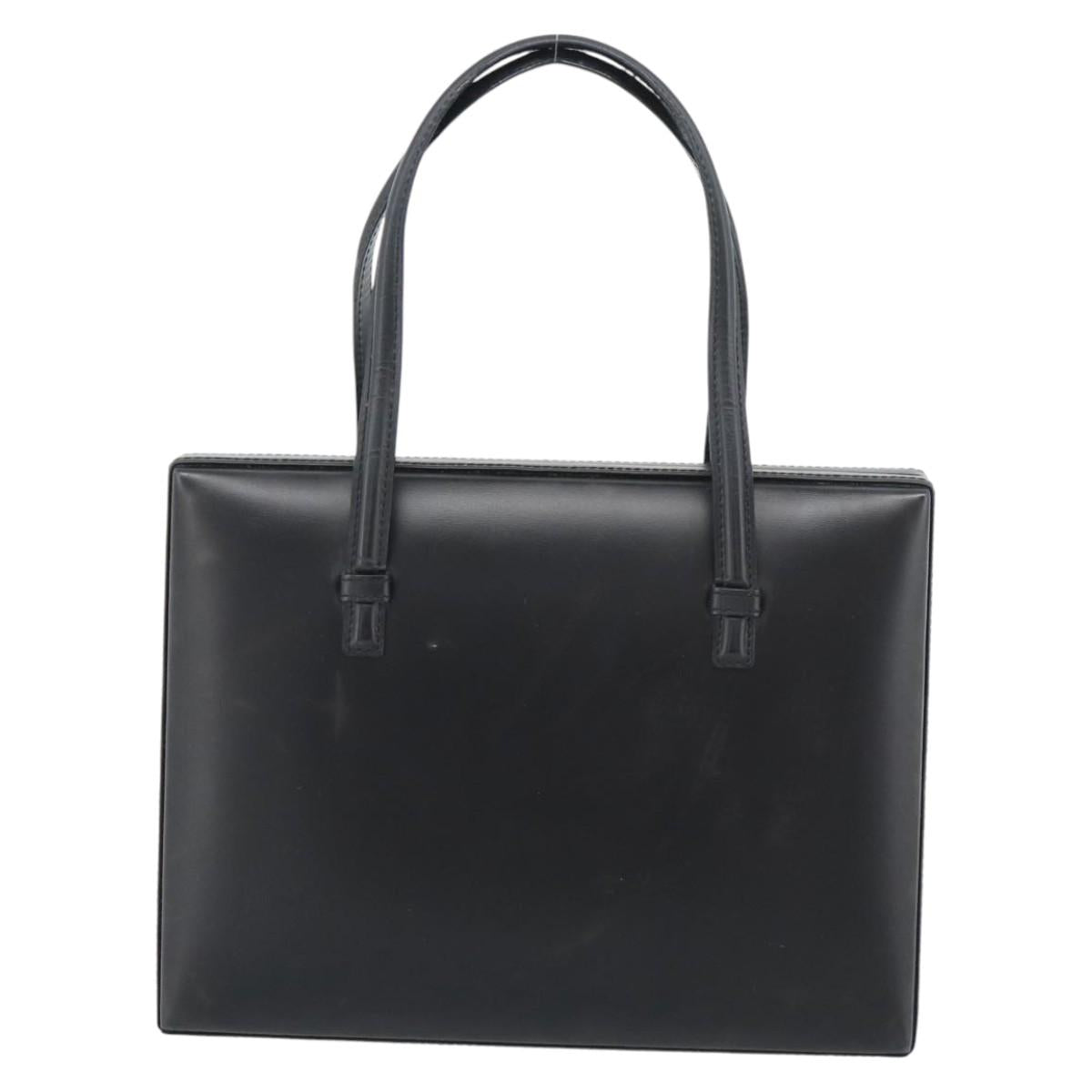 LOEWE Hand Bag Leather Black Auth bs36651