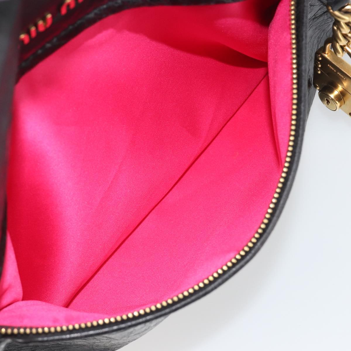 Miu Miu Hand Bag Leather Black Gold Auth bs36659V