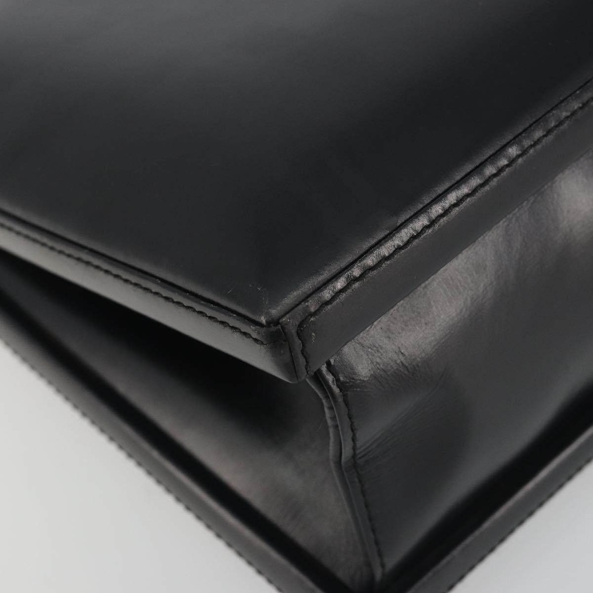 LOEWE Hand Bag Leather Black Auth bs36661