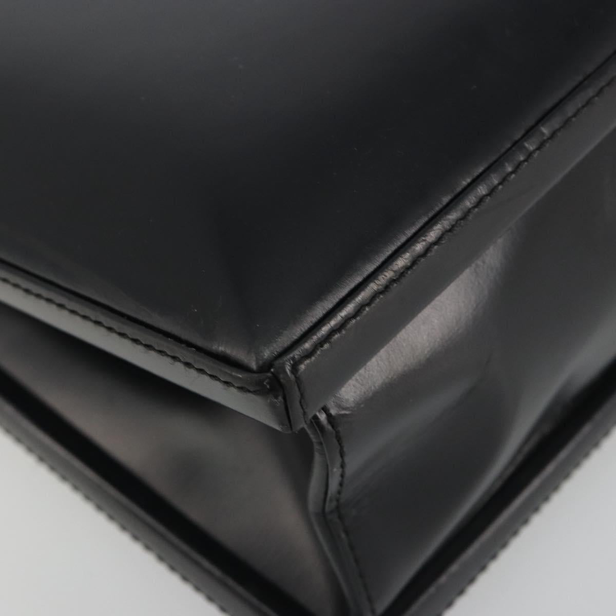 LOEWE Hand Bag Leather Black Auth bs36661