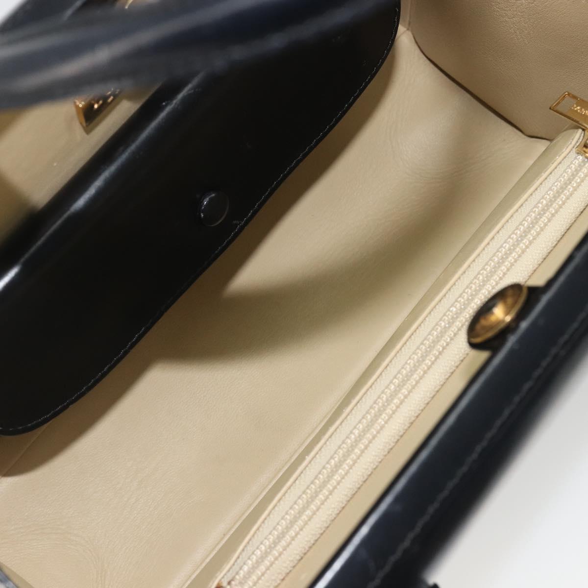 LOEWE Hand Bag Leather Black Auth bs36661