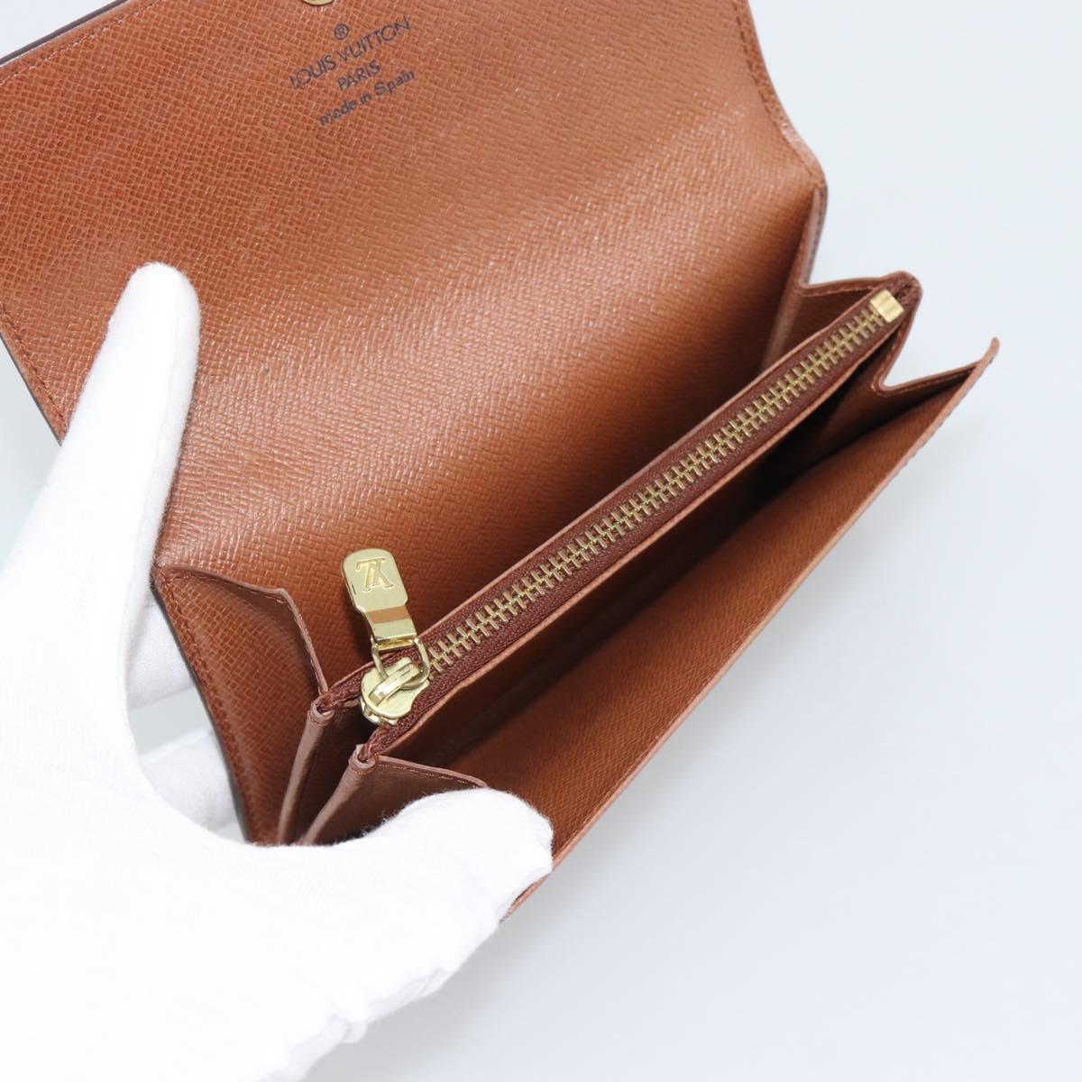 LOUIS VUITTON Monogram Porte Monnaie Zip Wallet M61735 LV Auth bs36665A