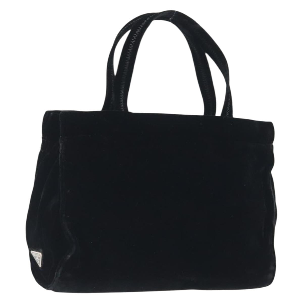 PRADA Hand Bag Velor Black Auth bs36670