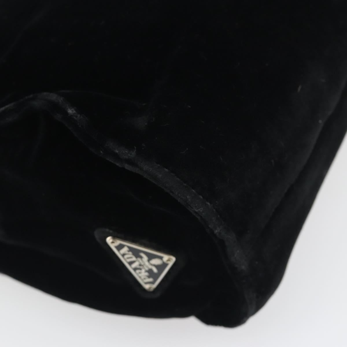 PRADA Hand Bag Velor Black Auth bs36670