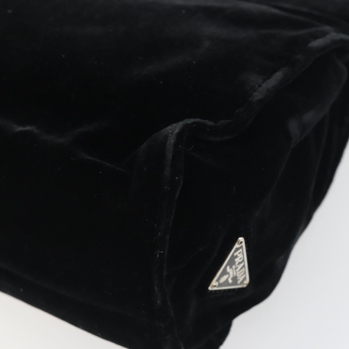 PRADA Hand Bag Velor Black Auth bs36670