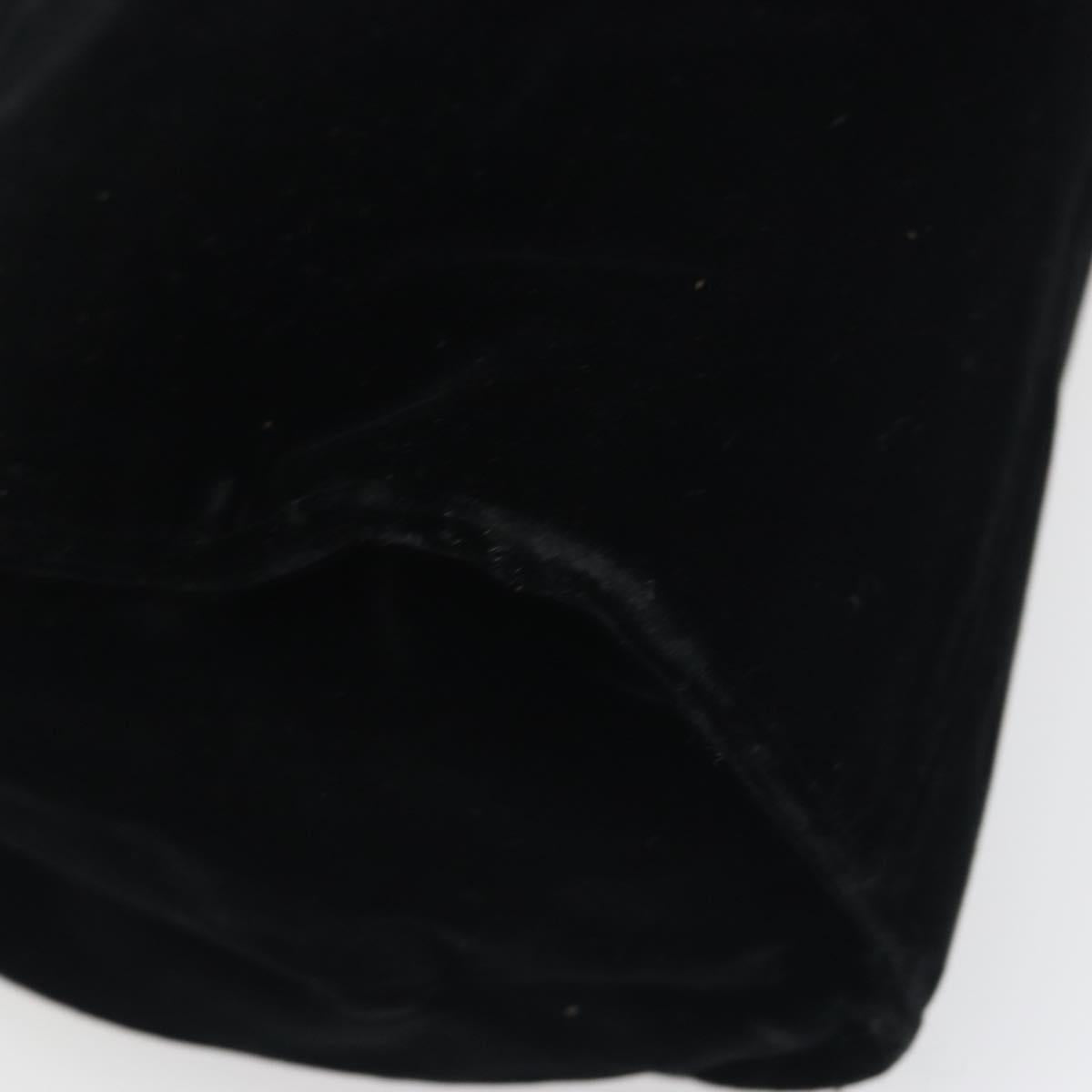 PRADA Hand Bag Velor Black Auth bs36670