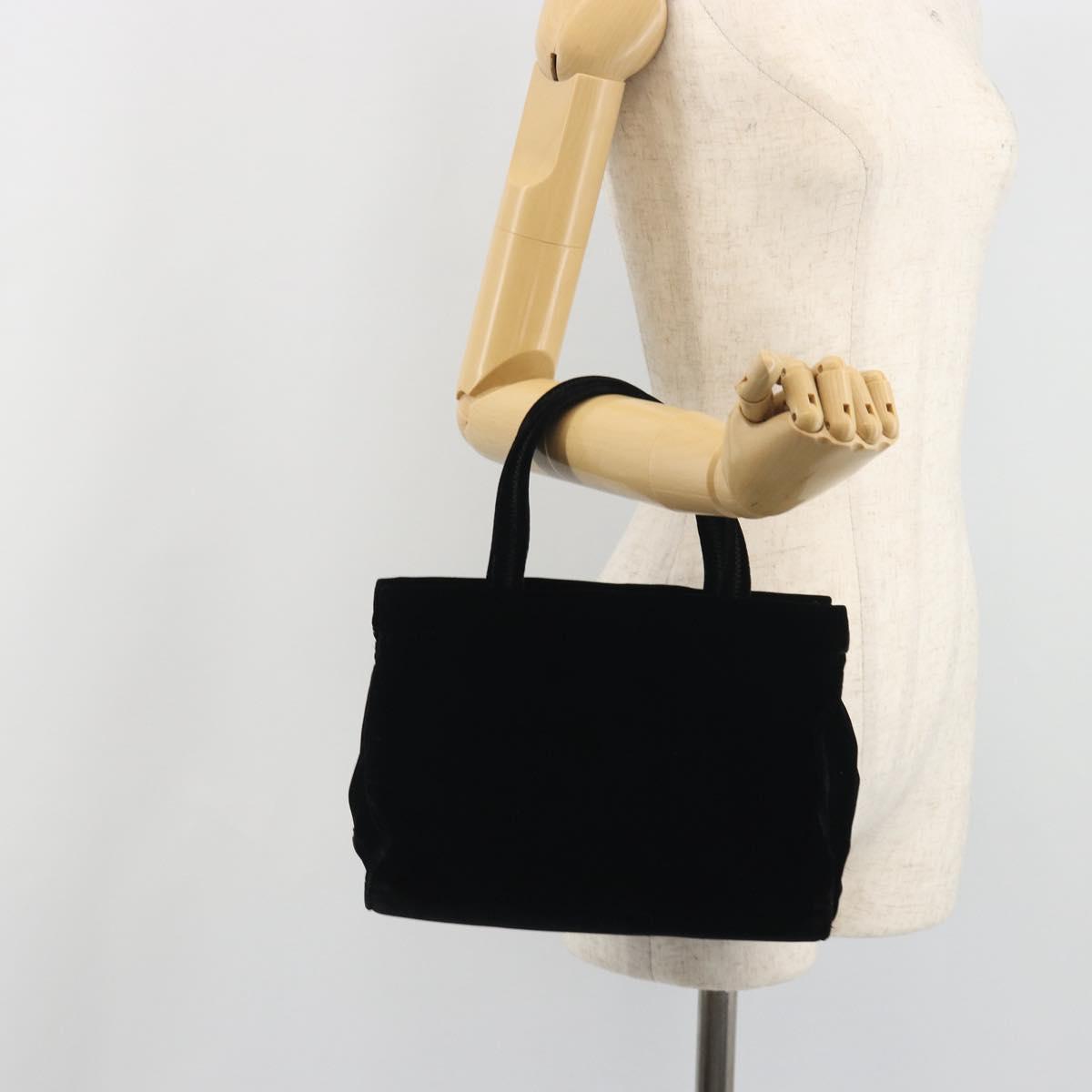 PRADA Hand Bag Velor Black Auth bs36670