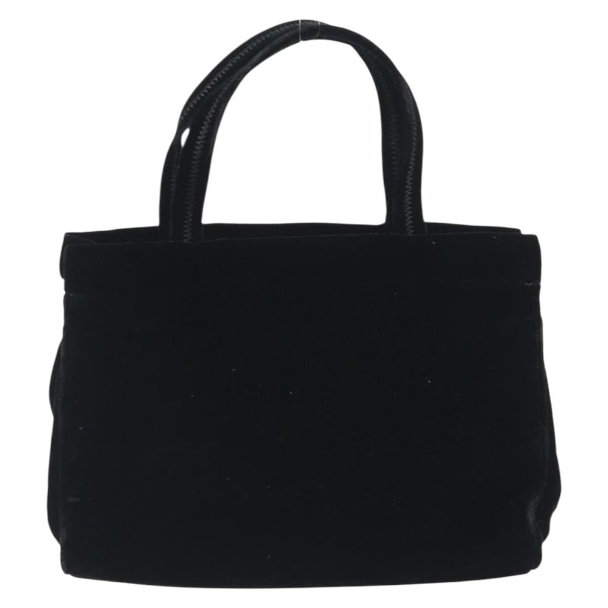 PRADA Hand Bag Velor Black Auth bs36670