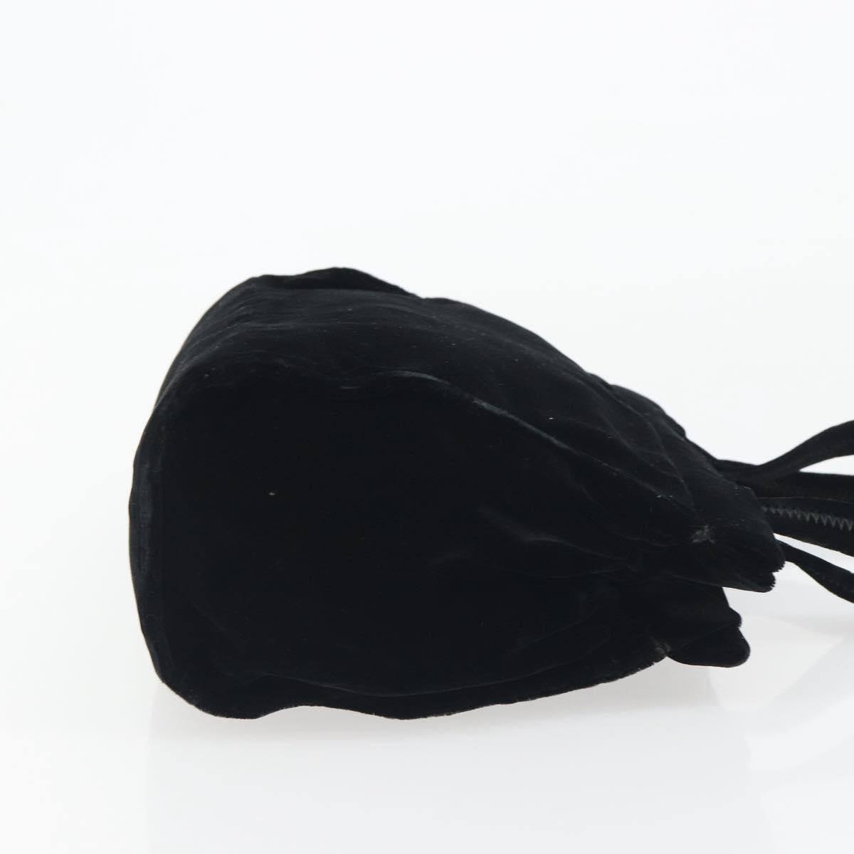 PRADA Hand Bag Velor Black Auth bs36670