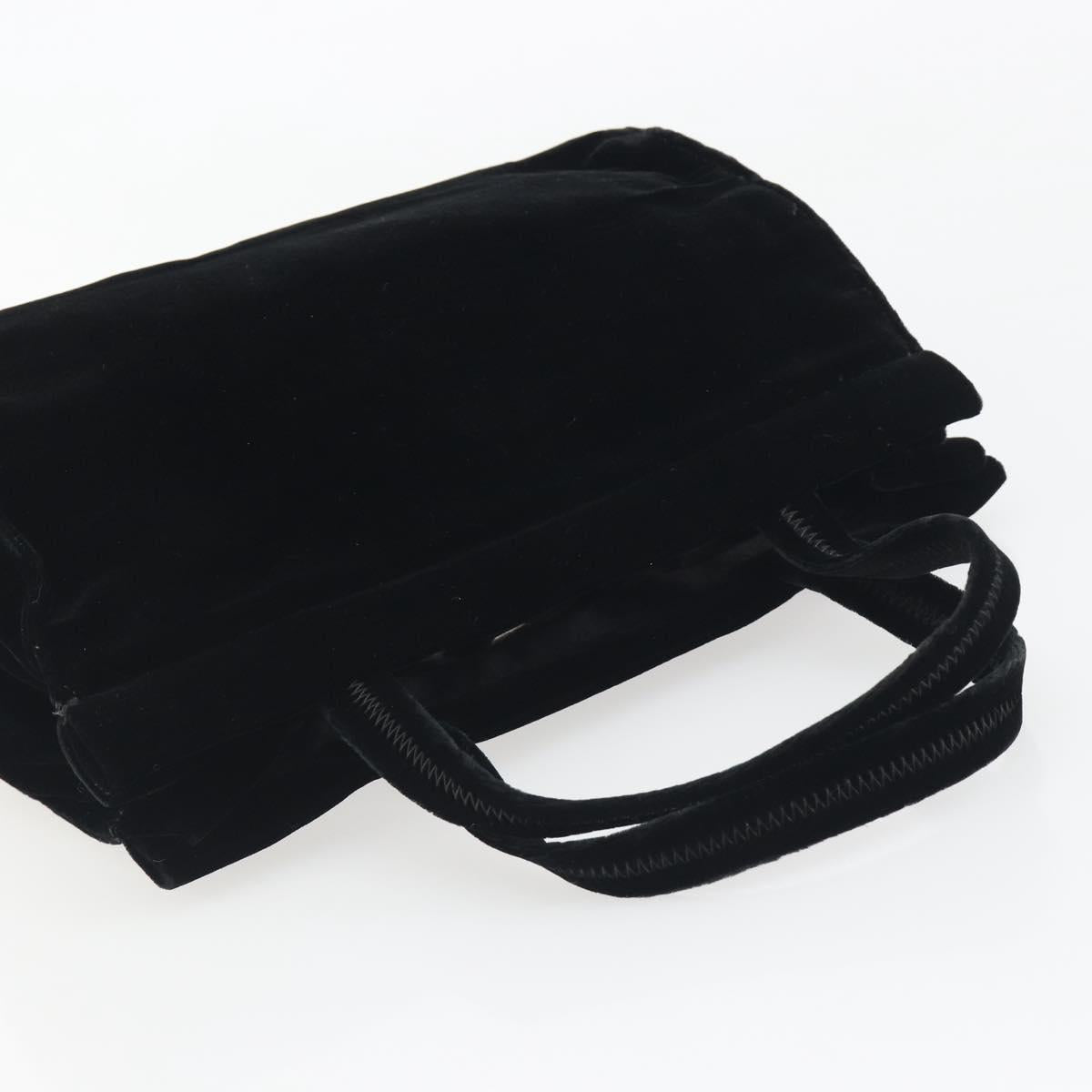 PRADA Hand Bag Velor Black Auth bs36670