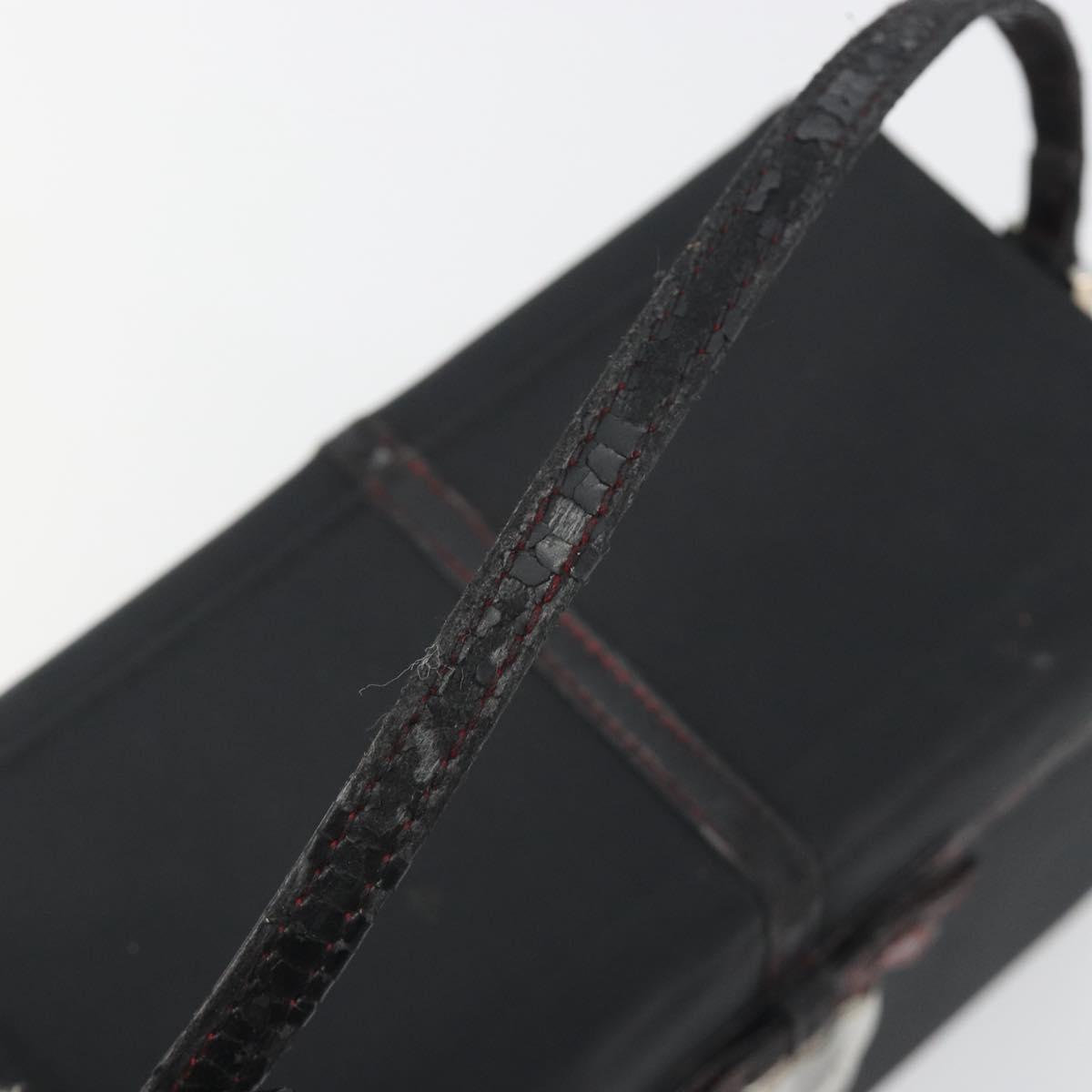 Christian Dior Hand Bag Nylon Black Silver Auth bs36673