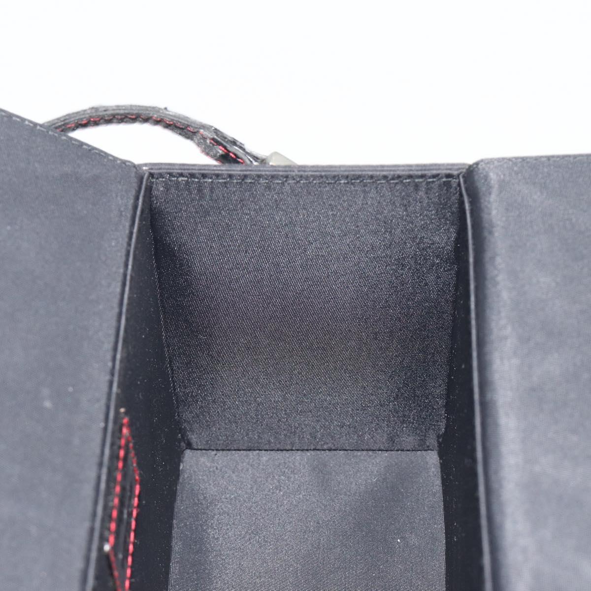 Christian Dior Hand Bag Nylon Black Silver Auth bs36673