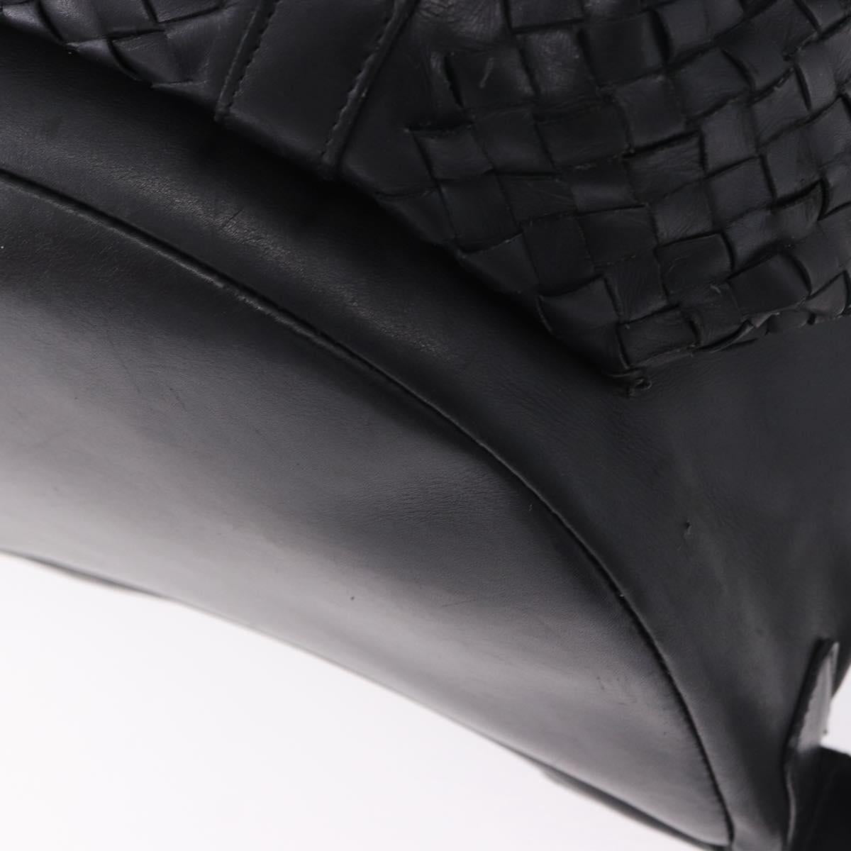 BOTTEGA VENETA INTRECCIATO Backpack Leather Black 155095 Auth bs36676A