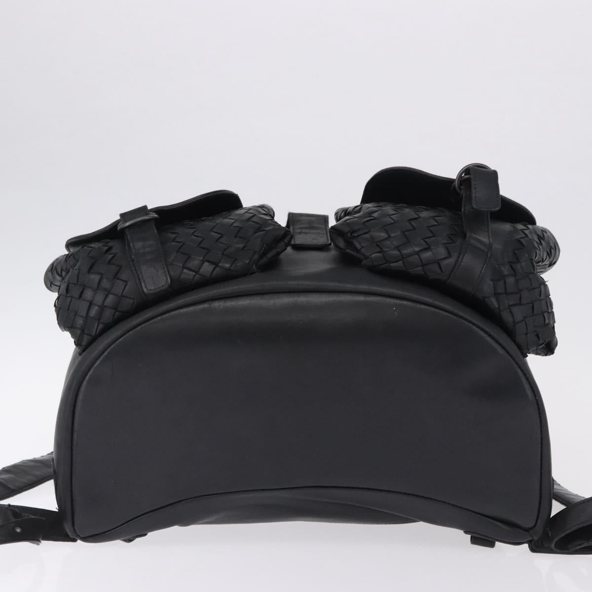 BOTTEGA VENETA INTRECCIATO Backpack Leather Black 155095 Auth bs36676A