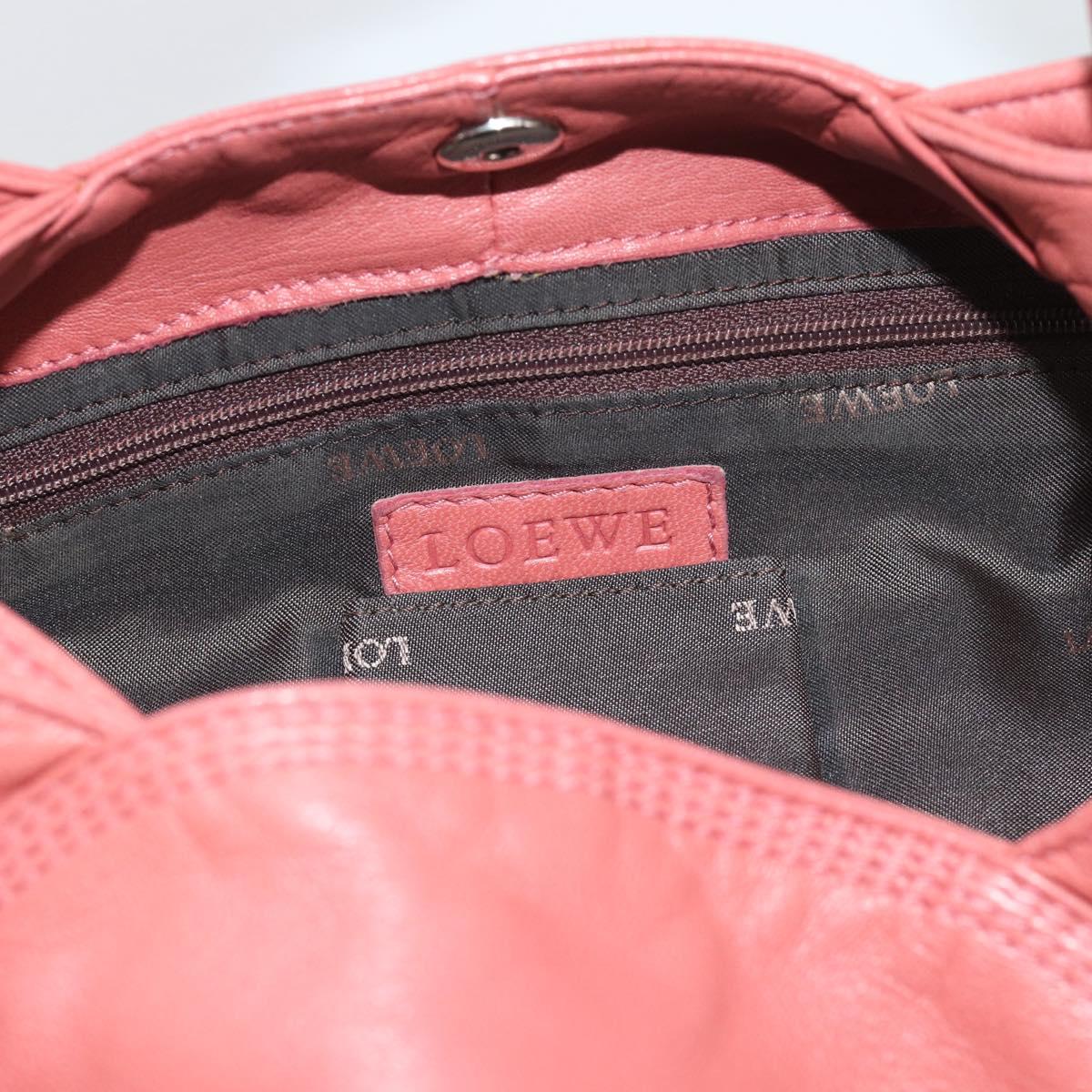 LOEWE Nappa Aire Anagram Hand Bag Leather Pink Gold Auth bs36684A