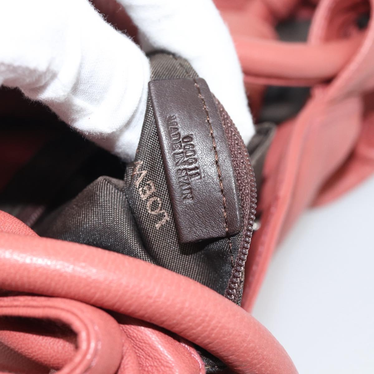 LOEWE Nappa Aire Anagram Hand Bag Leather Pink Gold Auth bs36684A
