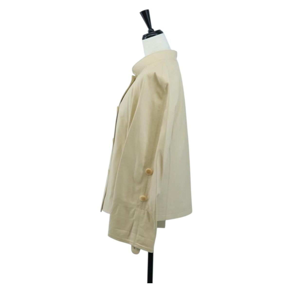 LOEWE Jacket Leather Beige Auth bs36688M