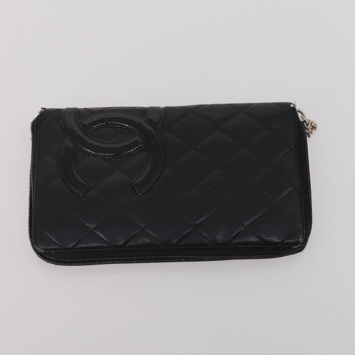 CHANEL Wallet Leather nylon 3 Set Black White Red CC Auth bs36690