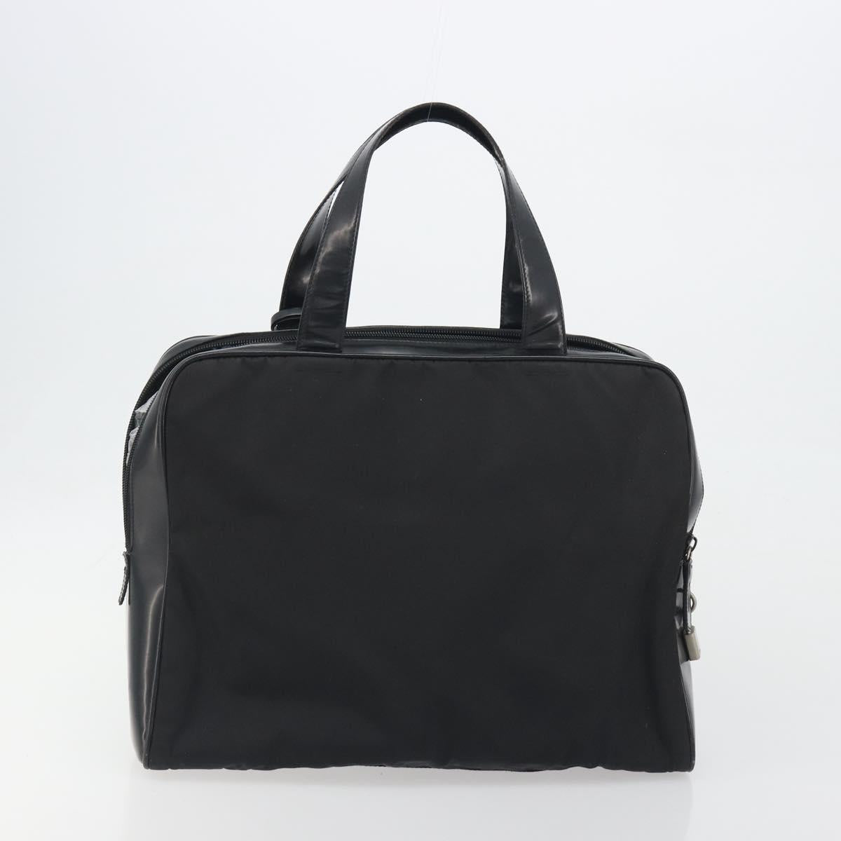 PRADA Hand Bag Nylon Velour 2 Set Black Beige Auth bs36691