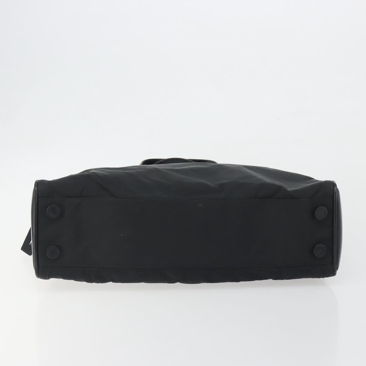 PRADA Hand Bag Nylon Velour 2 Set Black Beige Auth bs36691