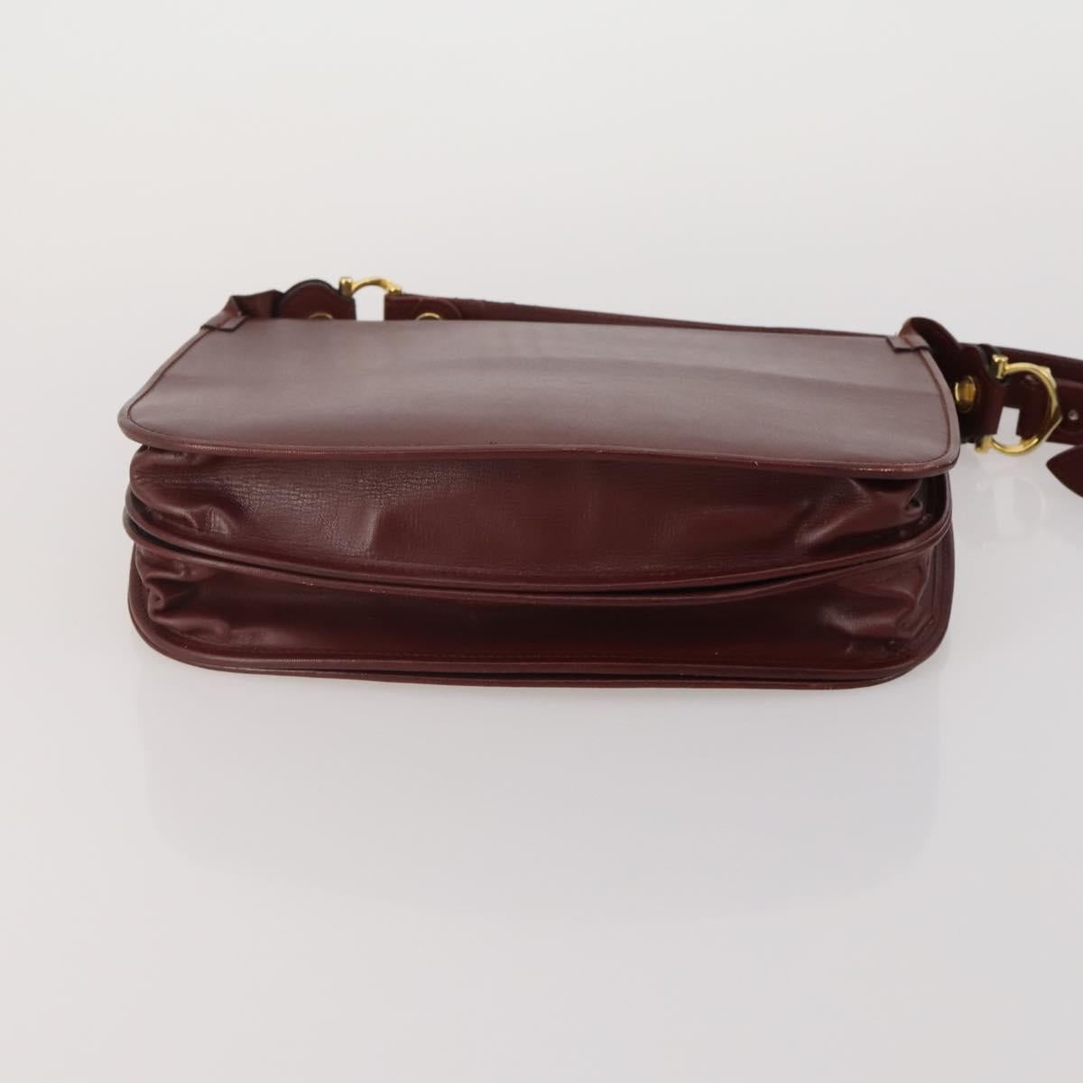 CARTIER Must Line Shoulder Bag Leather 2 Set Bordeaux Auth bs36695