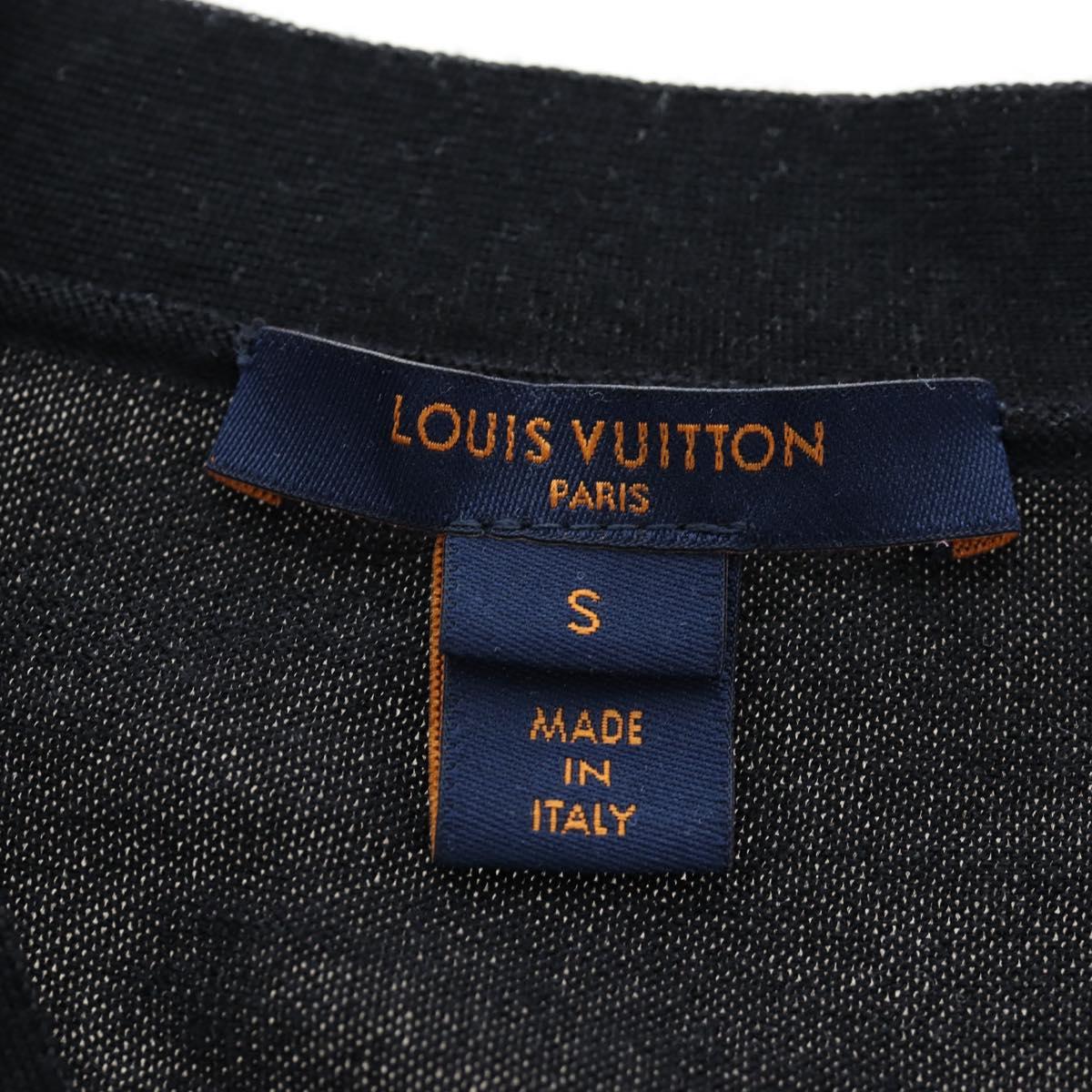 LOUIS VUITTON Monogram Trunk Time Cardigan Wool Silk S LV Auth bs36696M