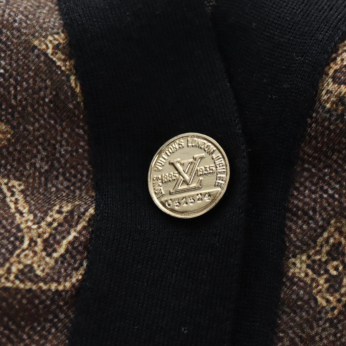 LOUIS VUITTON Monogram Trunk Time Cardigan Wool Silk S LV Auth bs36696M