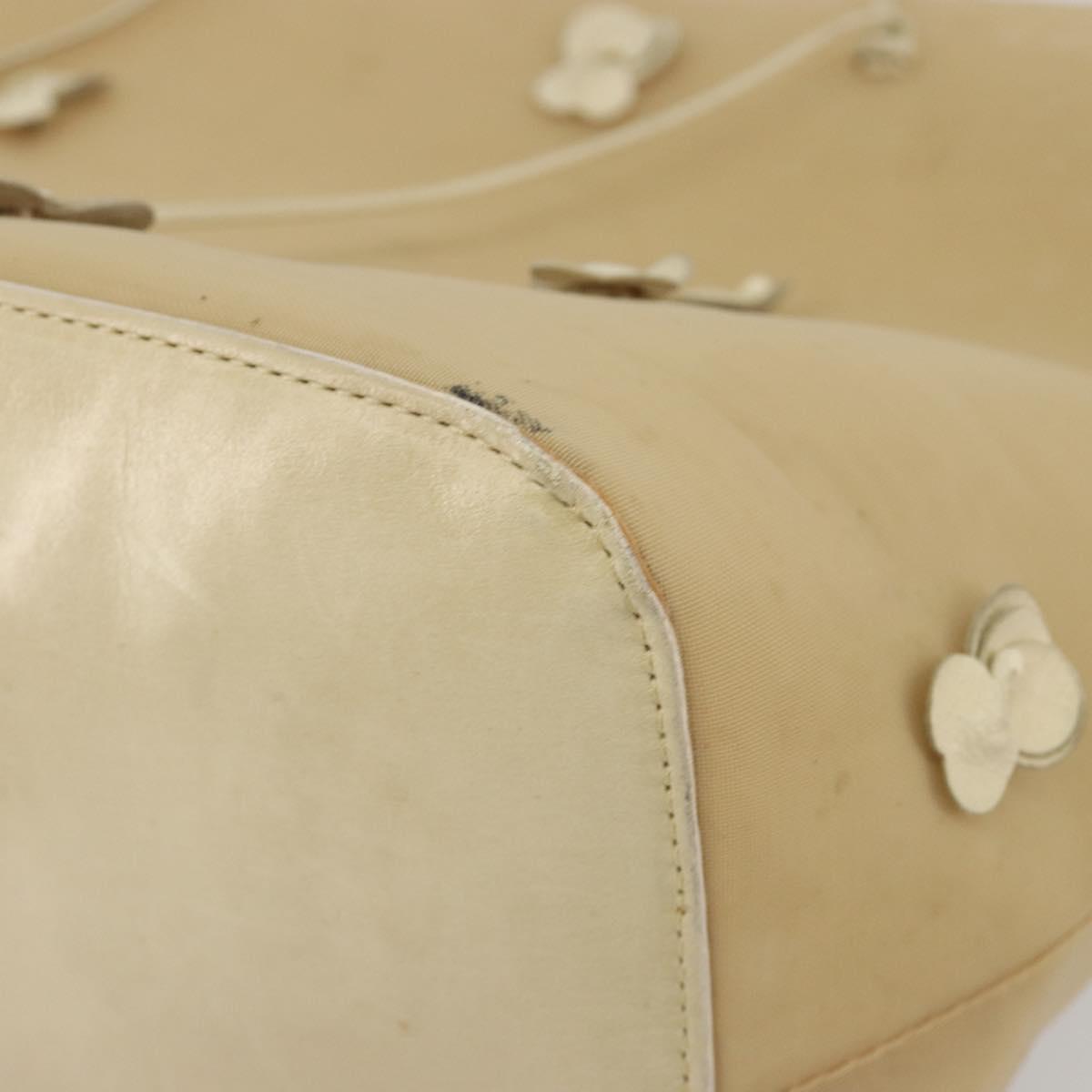 PRADA Tote Bag Mesh Beige Auth bs36710