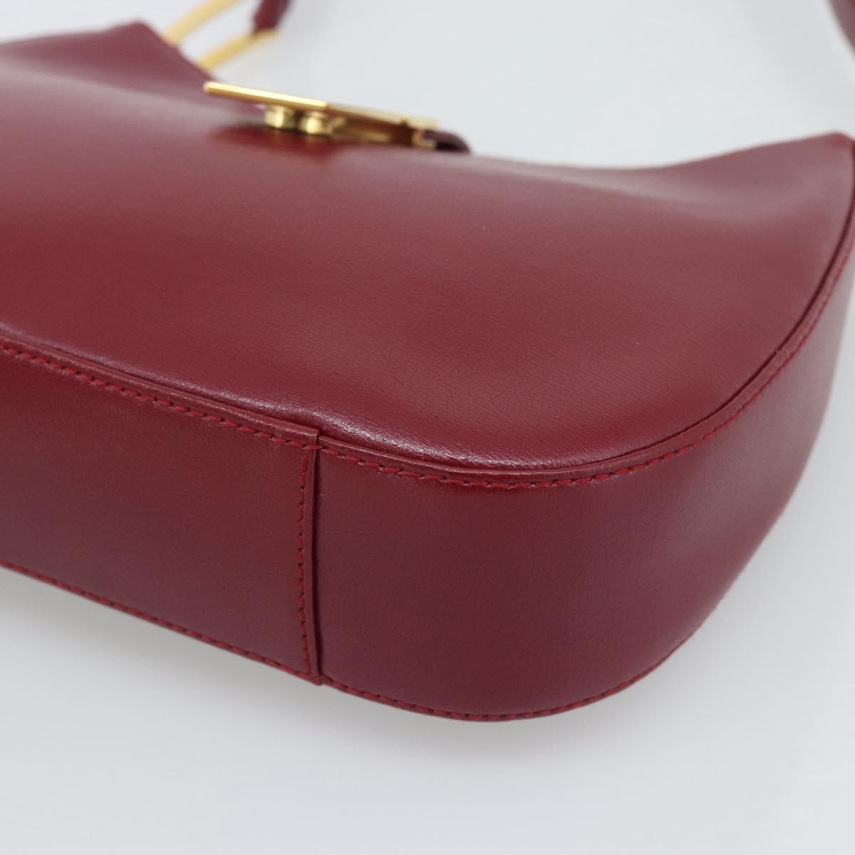 GIVENCHY Shoulder Bag Leather Red Gold Auth bs36712A