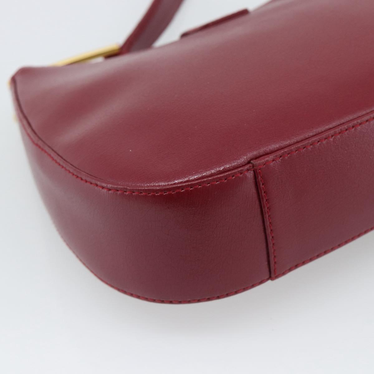 GIVENCHY Shoulder Bag Leather Red Gold Auth bs36712A