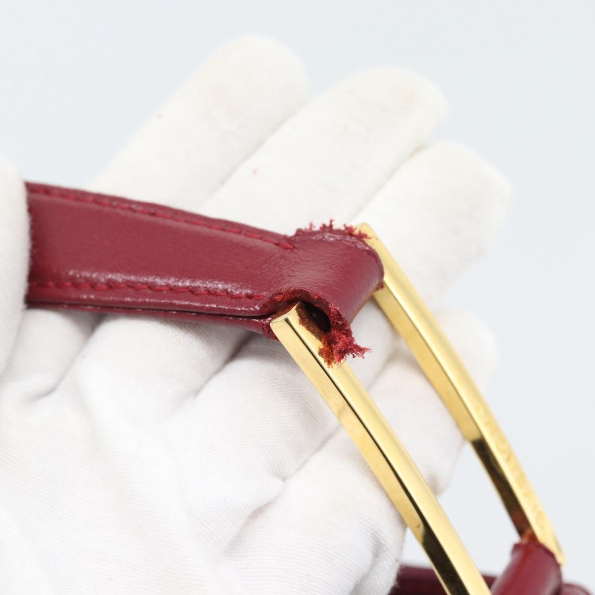 GIVENCHY Shoulder Bag Leather Red Gold Auth bs36712A