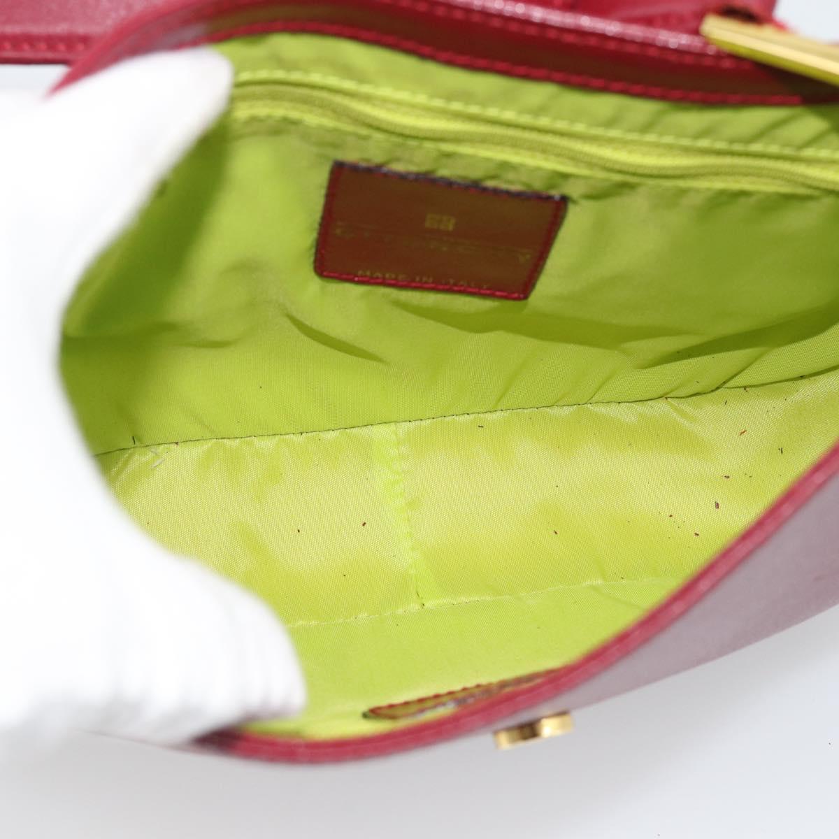 GIVENCHY Shoulder Bag Leather Red Gold Auth bs36712A