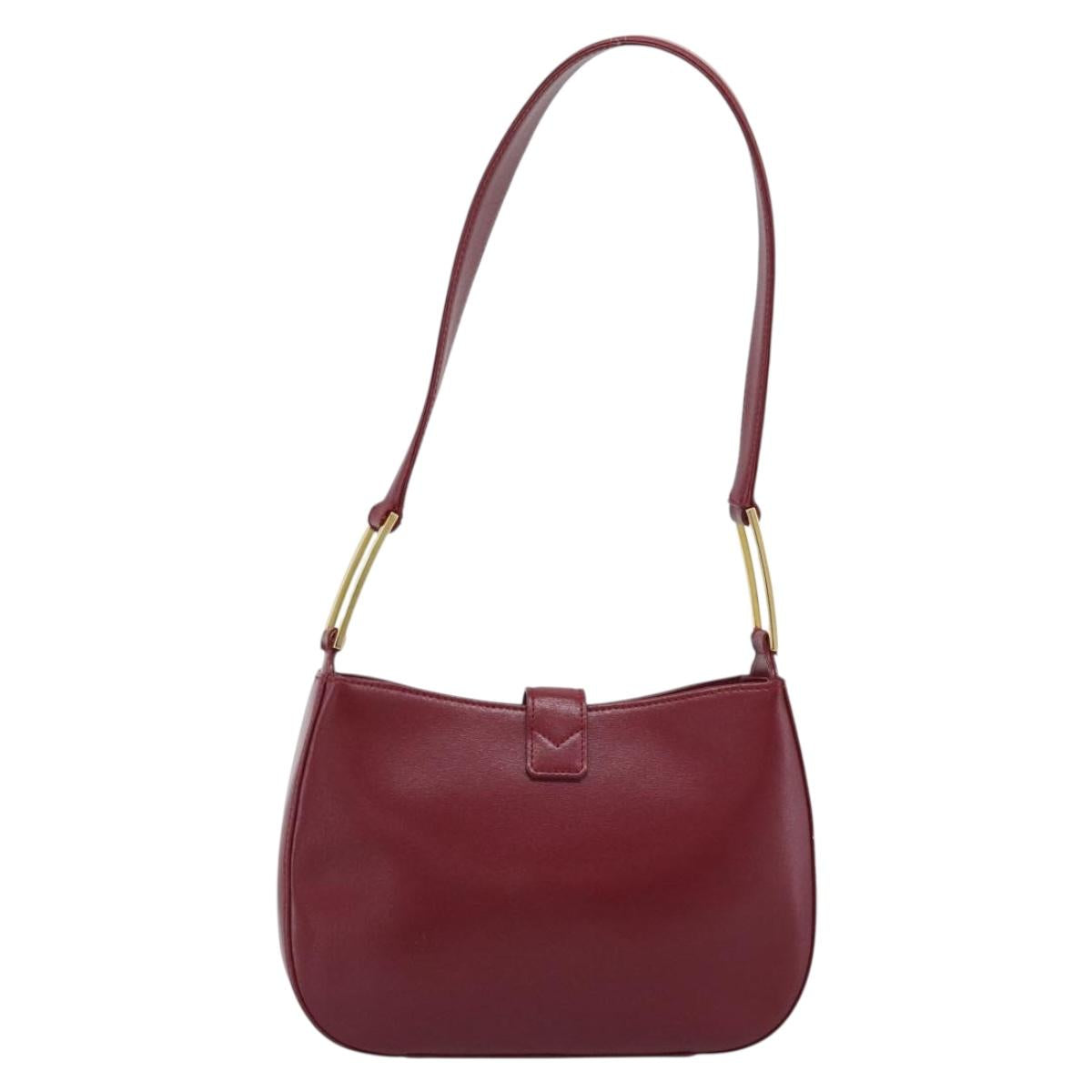 GIVENCHY Shoulder Bag Leather Red Gold Auth bs36712A