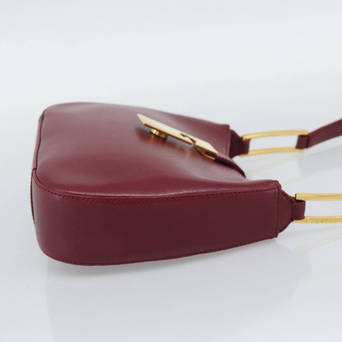 GIVENCHY Shoulder Bag Leather Red Gold Auth bs36712A