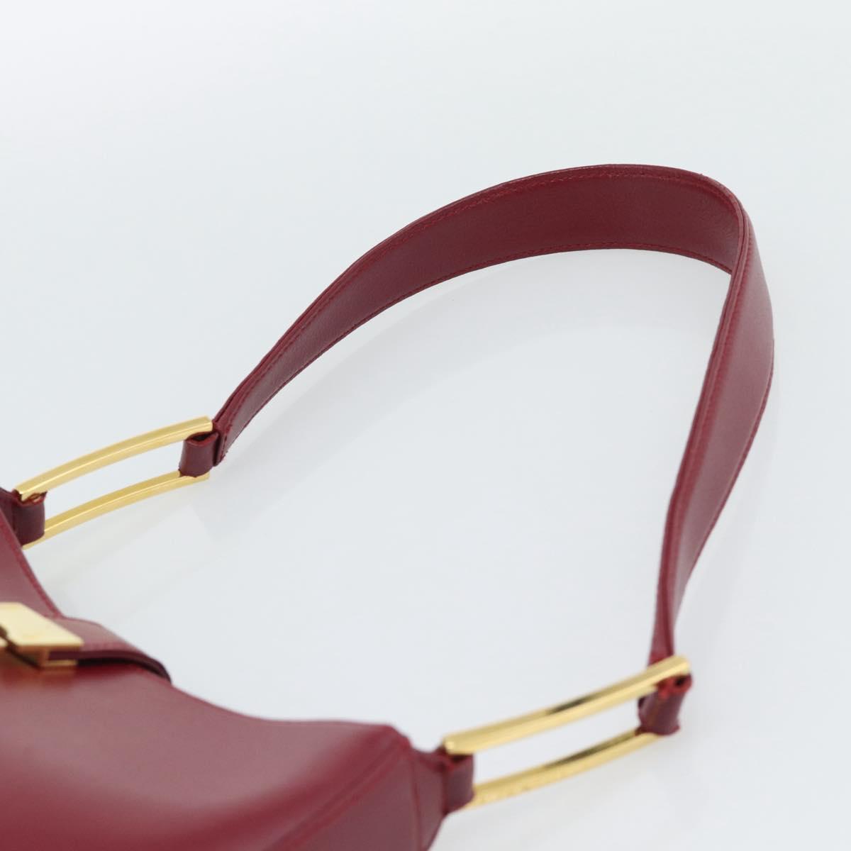 GIVENCHY Shoulder Bag Leather Red Gold Auth bs36712A