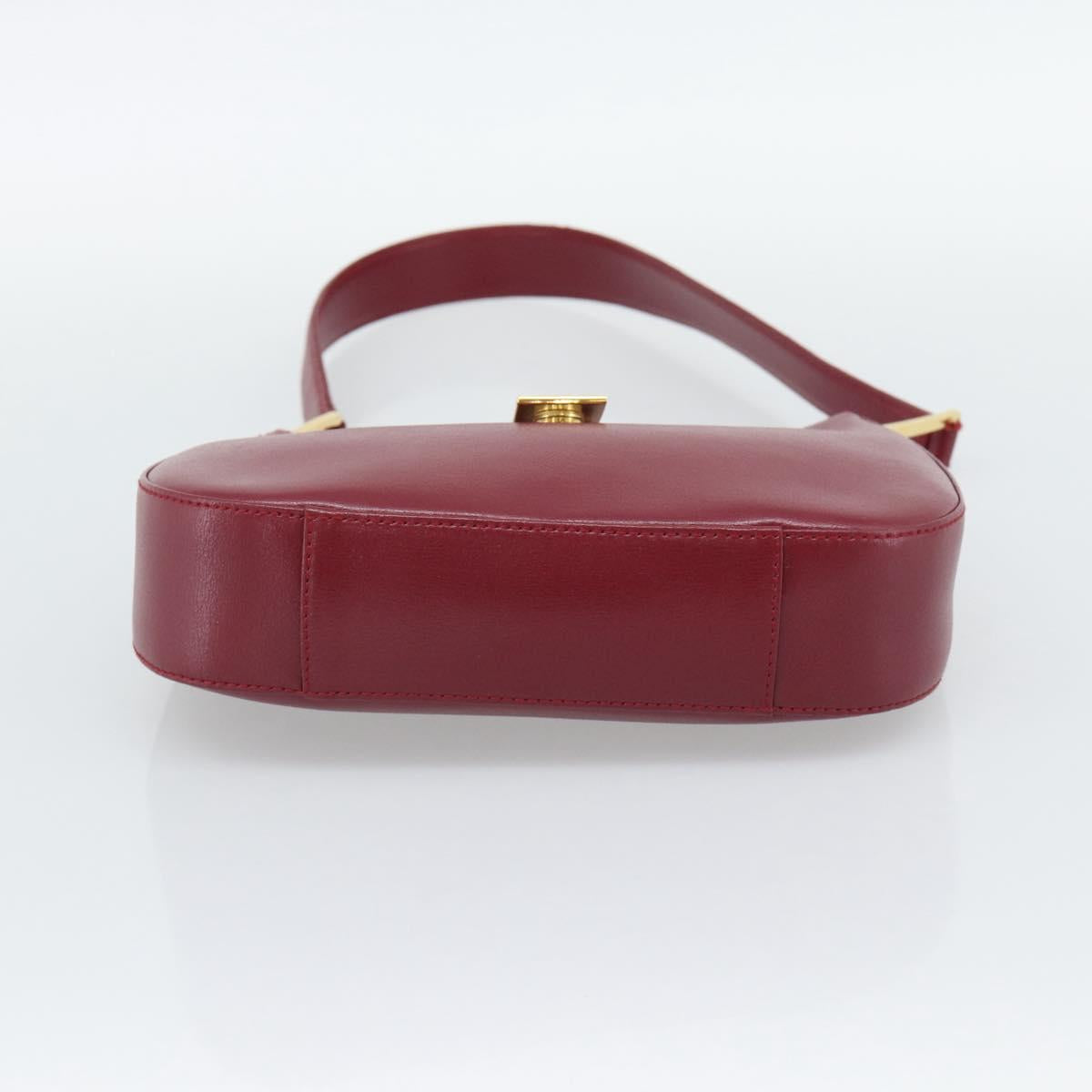 GIVENCHY Shoulder Bag Leather Red Gold Auth bs36712A