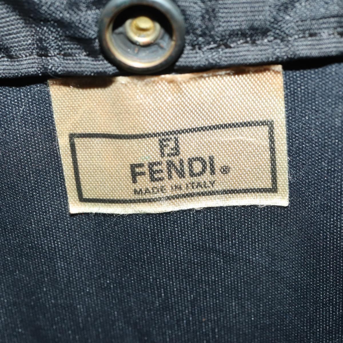 FENDI Carry Case Zucca Canvas Black Brown Auth bs36724