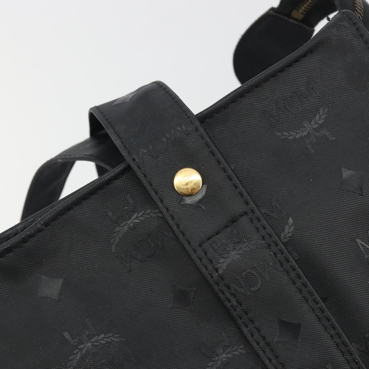 MCM Vicetos Logogram Shoulder Bag PVC Black Gold Auth bs36729