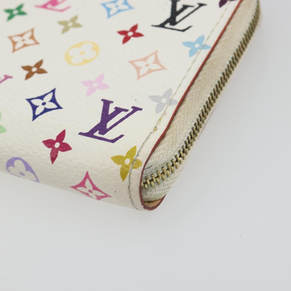 LOUIS VUITTON Multicolor Zippy Coin Purse White M93741 LV Auth bs36731A