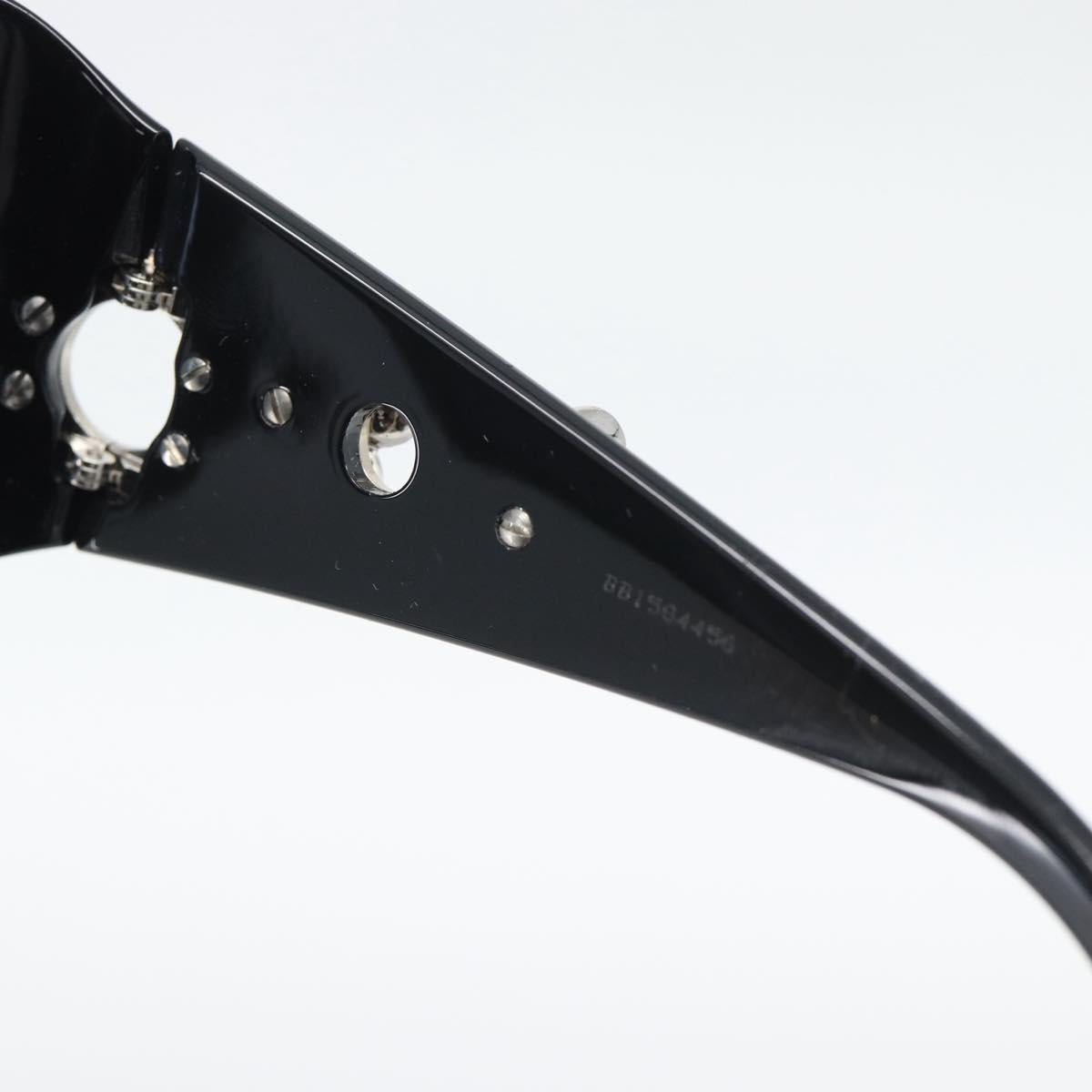 BVLGARI Sunglasses Plastic Black Silver Auth bs36734