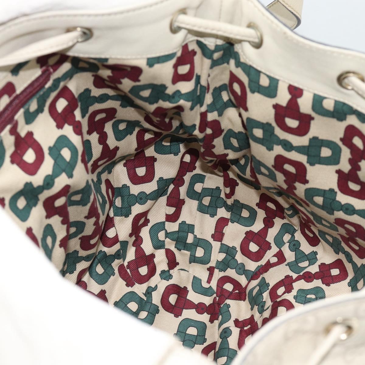 GUCCI GG Canvas Guccissima Shoulder Bag White Gold 212572 Auth bs36736