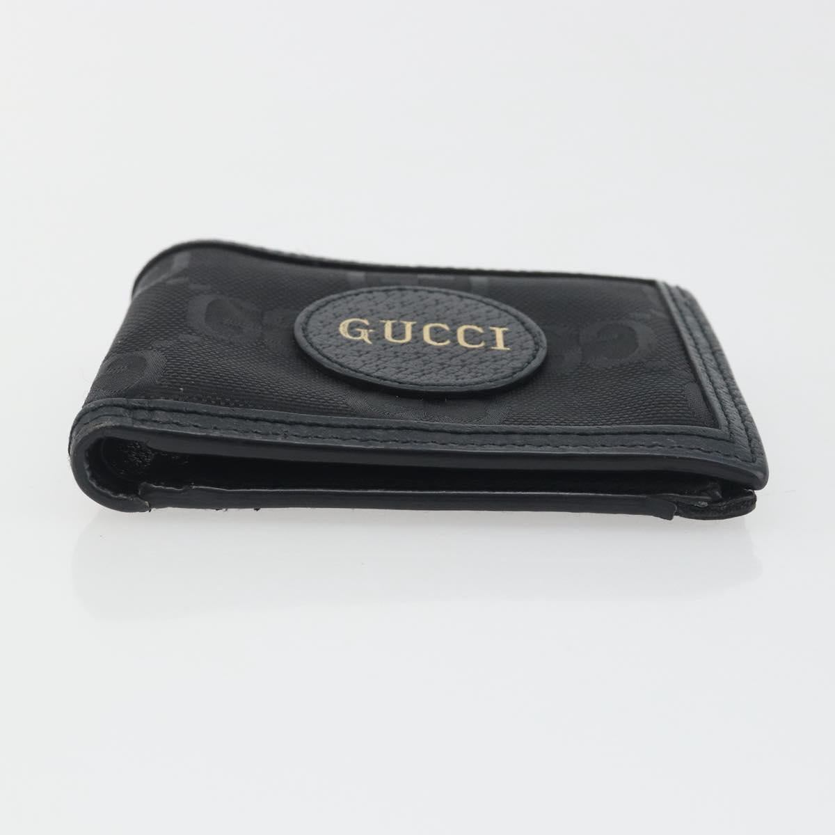 GUCCI GG Canvas Of The Grid Wallet Black 625574 Auth bs36744