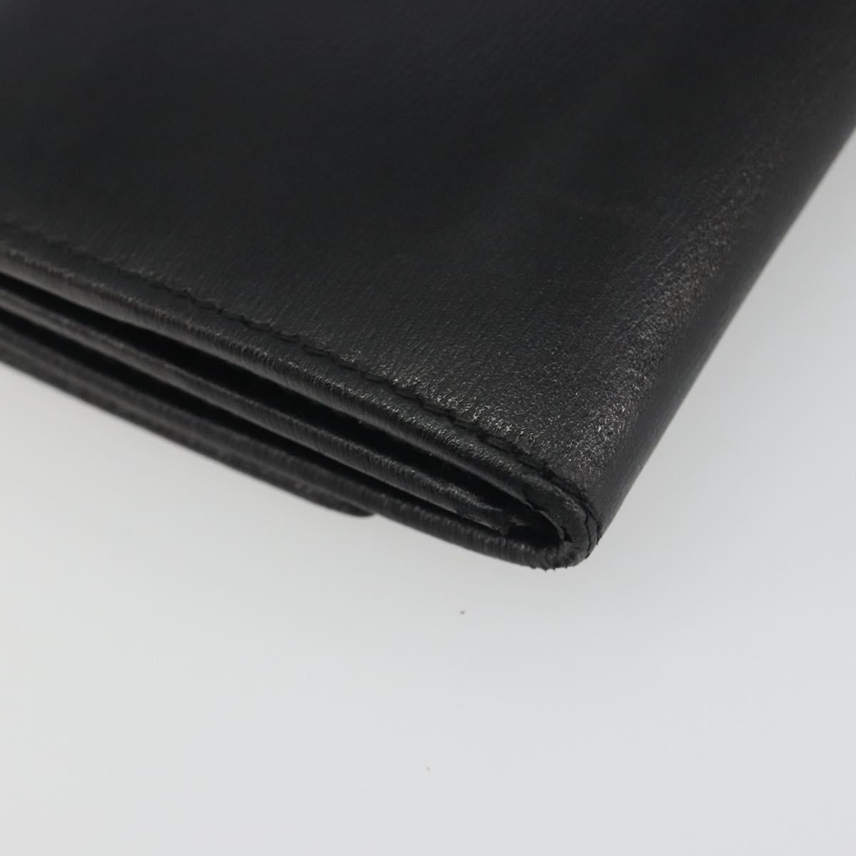 Salvatore Ferragamo Gancini Long Wallet Leather Black Gold Auth bs36751
