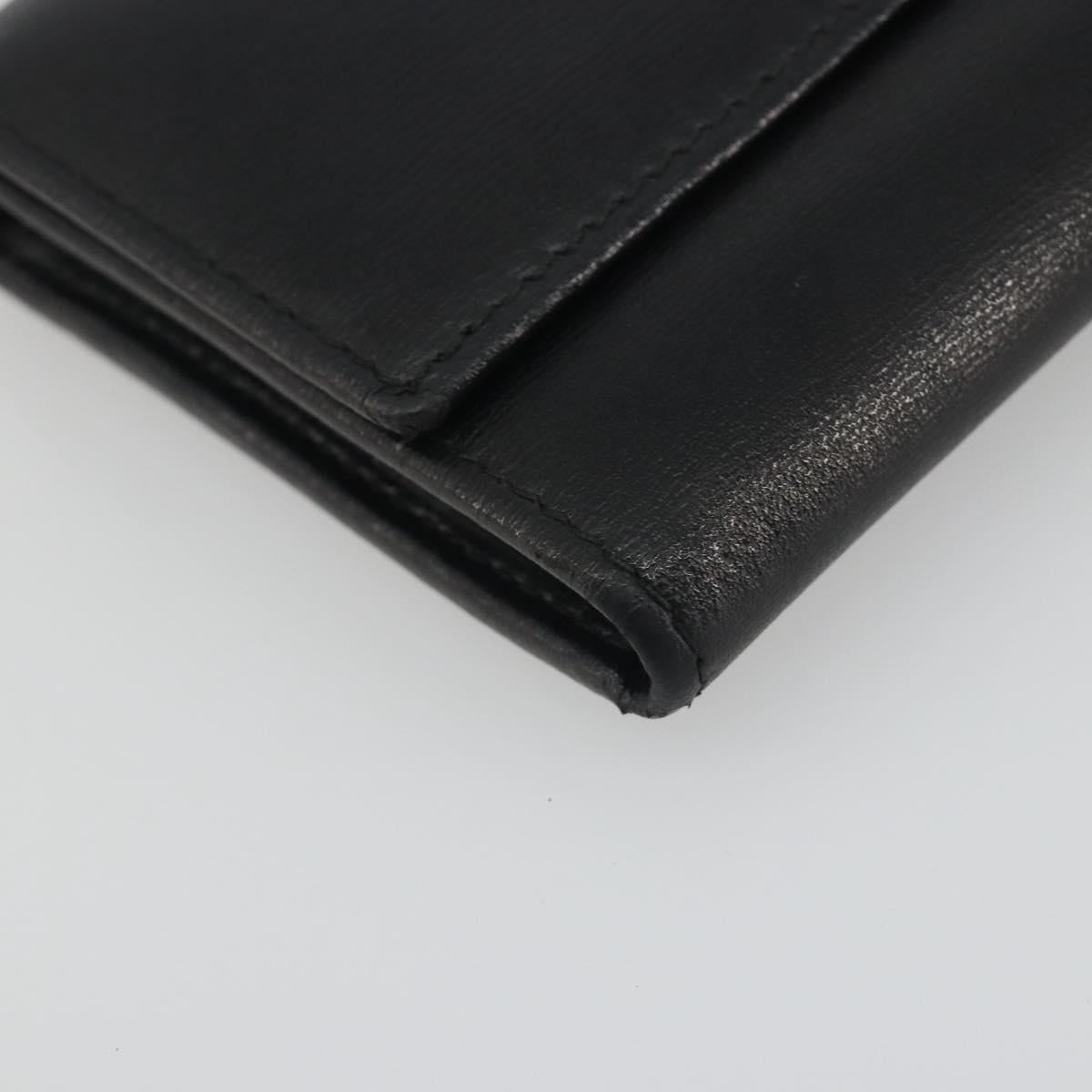 Salvatore Ferragamo Gancini Long Wallet Leather Black Gold Auth bs36751