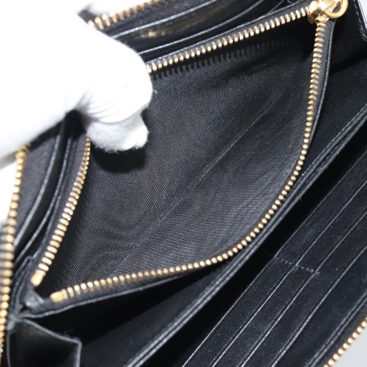 PRADA Long Wallet Safiano Leather Black Gold Auth bs36755