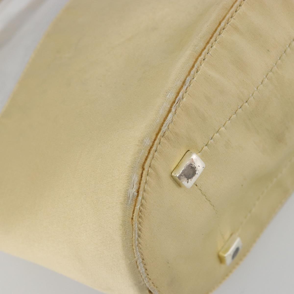 PRADA Hand Bag Vinyl Gold Auth bs36756